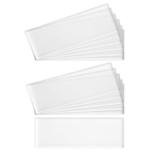 Flat Clear Acrylic Stamping Blocks - 12 Pieces (1-1/4" x 3-1/2")