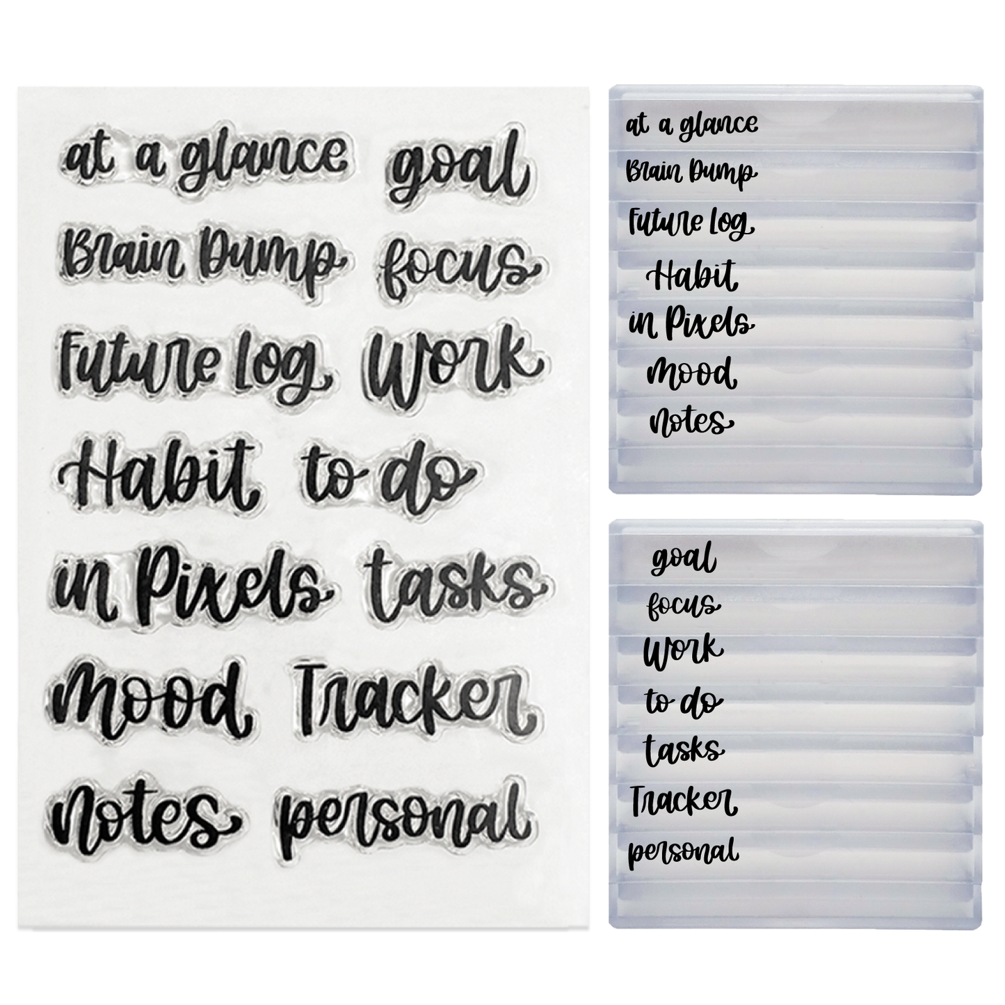 Rylee Autumn Headings Set 1 Stamps with Stackable Clear Blocks