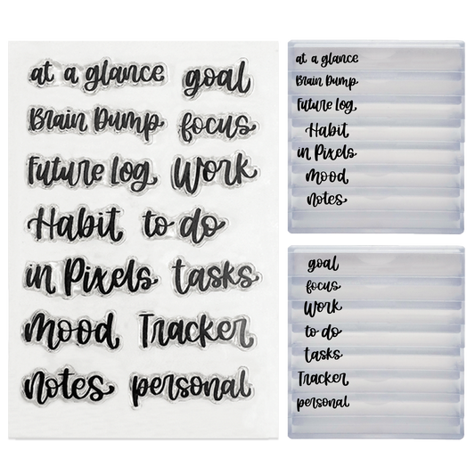 Rylee Autumn Headings Set 1 Stamps with Stackable Clear Blocks