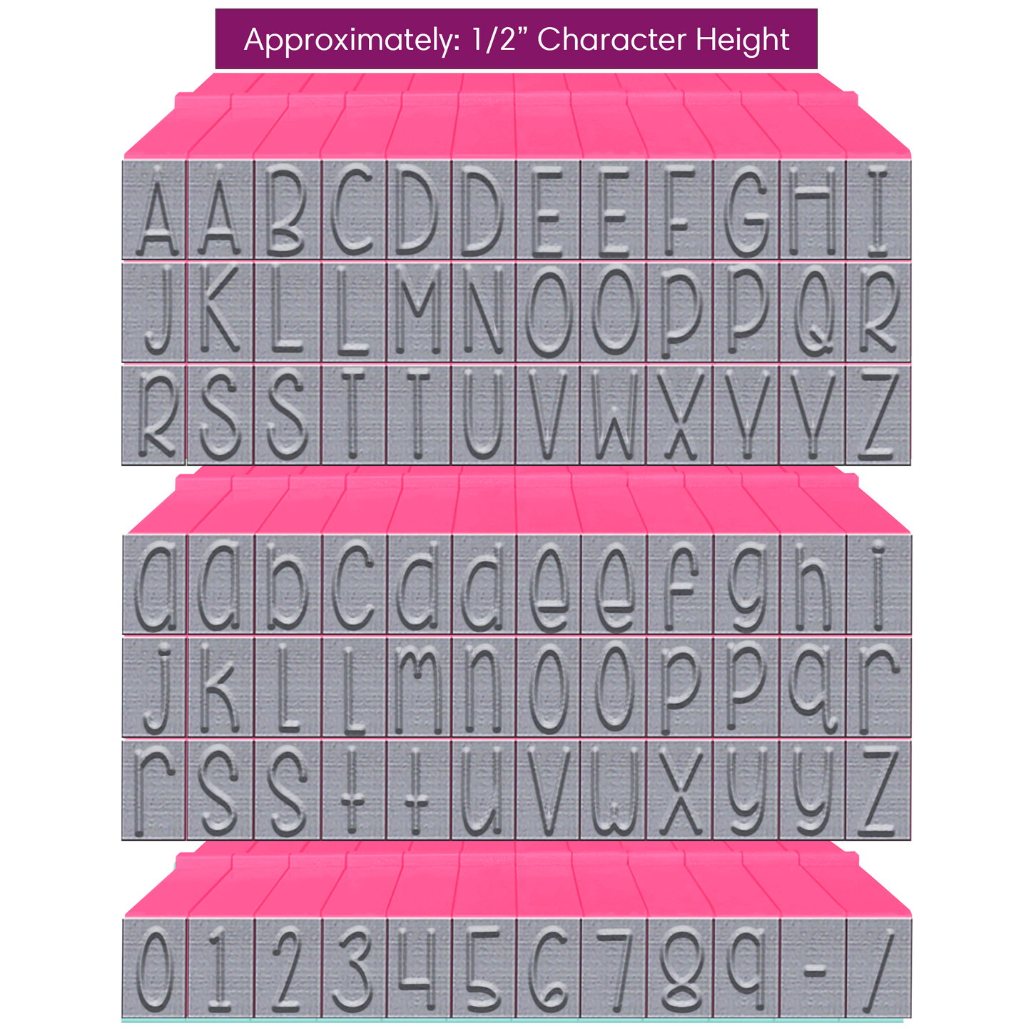 Pegz® Large Size 84-Piece Curvy Girl Alphabet and Numbers Connectable Bundle Stamps Set