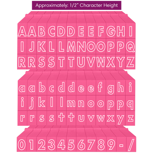 Pegz® Large Size 84 Piece Futura Outline Alphabet and Numbers Connectable Stamps Bundle