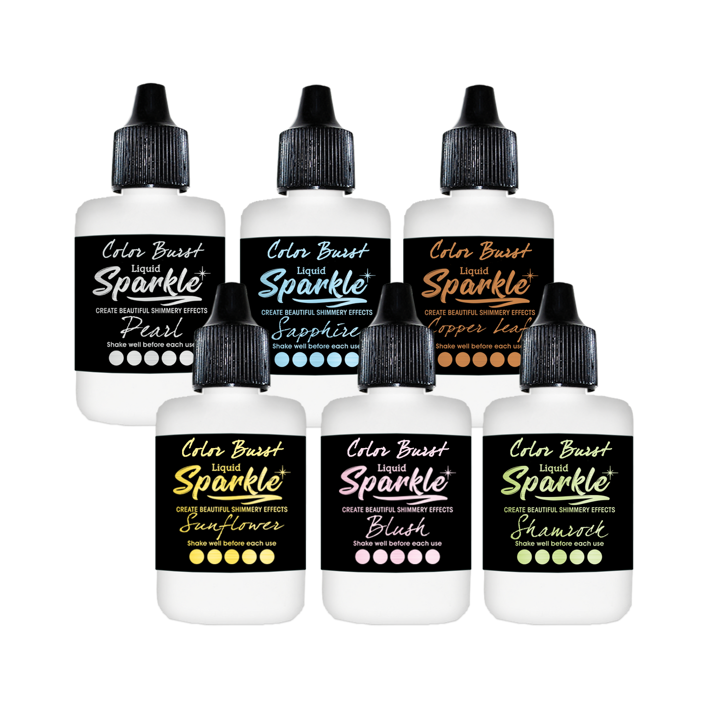 Color Burst Liquid Sparkle - Glimmering Lights - 6 Pack