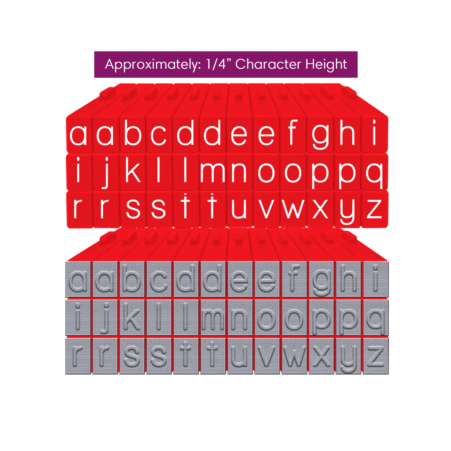 Pegz® Medium Size 36-Piece Lovers Lane Lowercase Connectable Alphabet Stamp Set