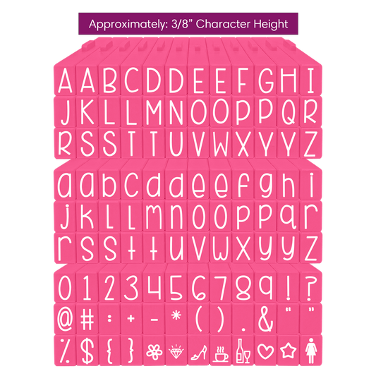 Pegz® Medium Size 108-Piece Curvy Girl Alphabet, Numbers and Symbols Connectable Stamps Bundle Set