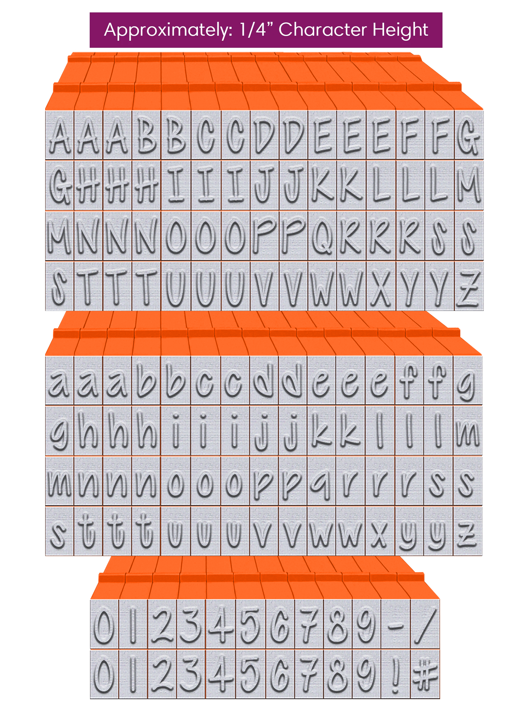 PEGZ® 2.0 Alphabet Stamps • Medium Size 1/4