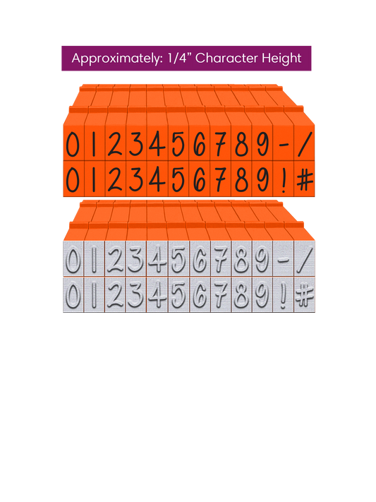 PEGZ 2.0 Alphabet Stamps Clickable Connectable Orange Crush Font 20 Numbers, 4 Symbols 24 Pc Medium Size