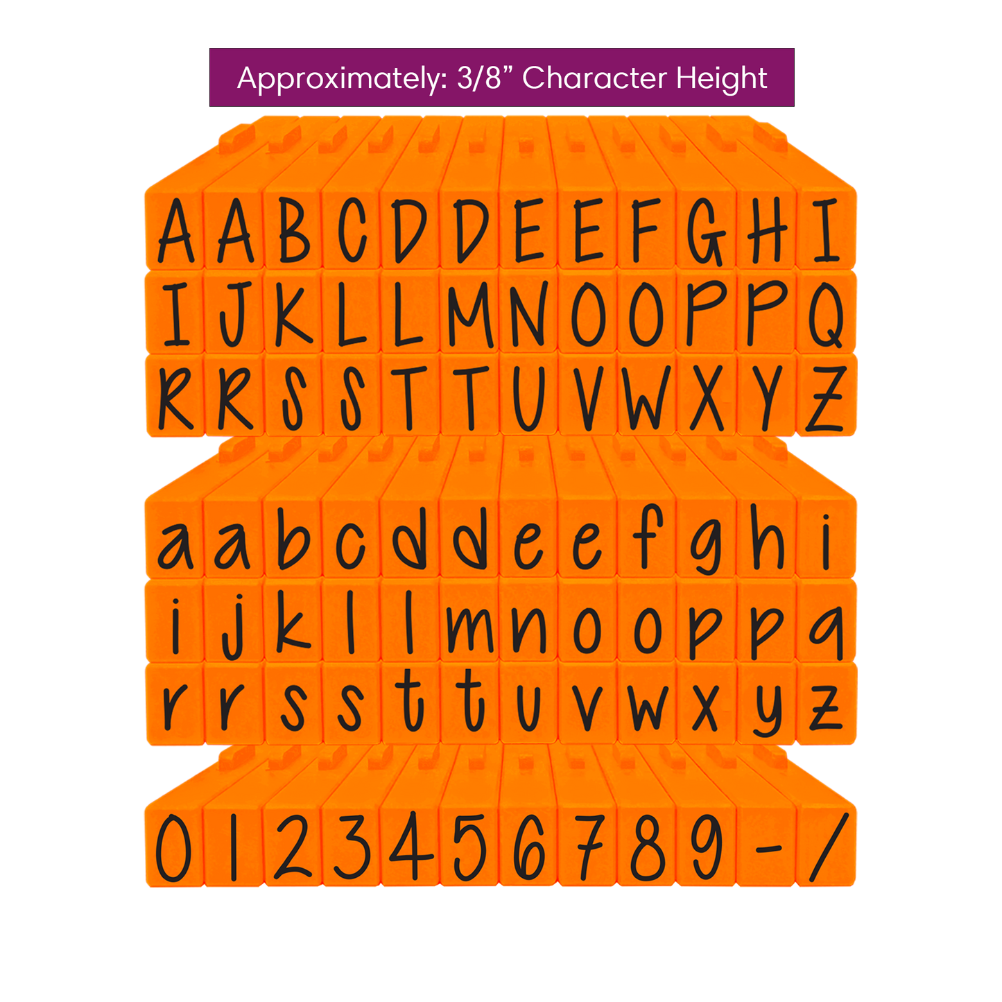 Pegz® Medium Size 84 Piece Orange Crush Alphabet and Numbers Connectable Stamps Bundle