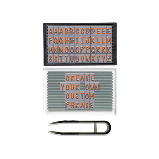 PEGZ Ribbed Alphabet Stamp Kit 1/4" Orange Crush Uppercase Font 50 Piece