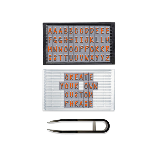 PEGZ Ribbed Alphabet Stamp Kit 1/4" Orange Crush Uppercase Font 50 Piece