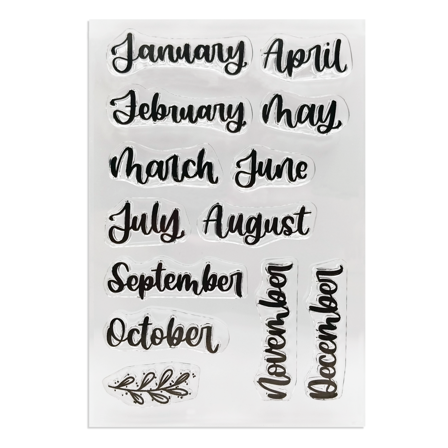 Rylee Autumn Months of the Year Clear Calligraphy Stamps (Sheet size 4" x 6")
