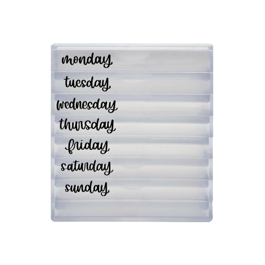Rylee Autumn Days of the Week Clear Acrylic Stackable Stamping Blocks - Stack of 7 (1" x 2-1/2") CLEAR STAMPS NOT INCLUDED