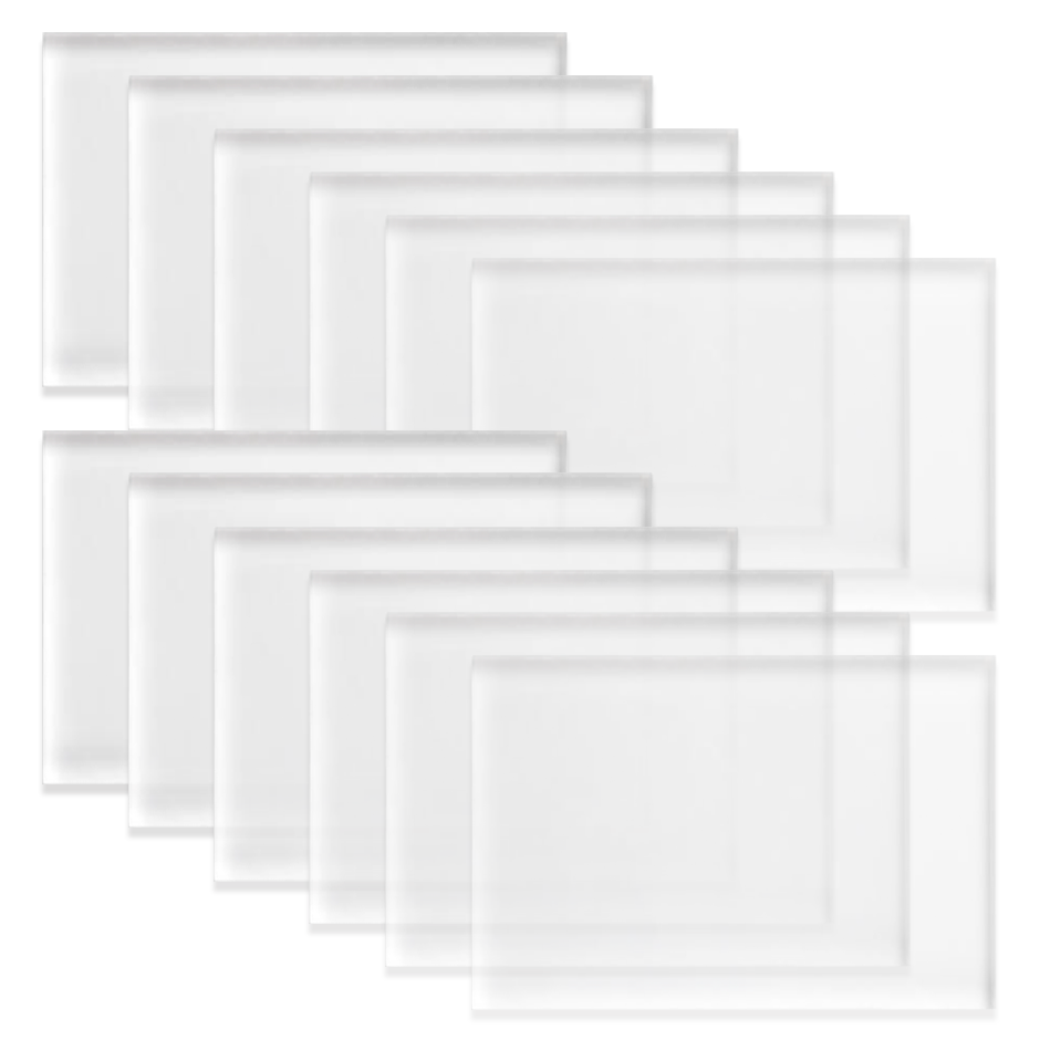 Flat Clear Acrylic Stamping Blocks - 12 Pieces (2-1/2" x 3-1/2")