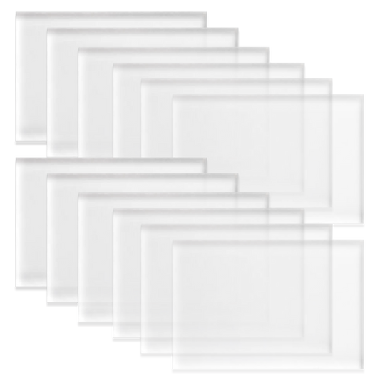Flat Clear Acrylic Stamping Blocks - 12 Pieces (2-1/2" x 3-1/2")