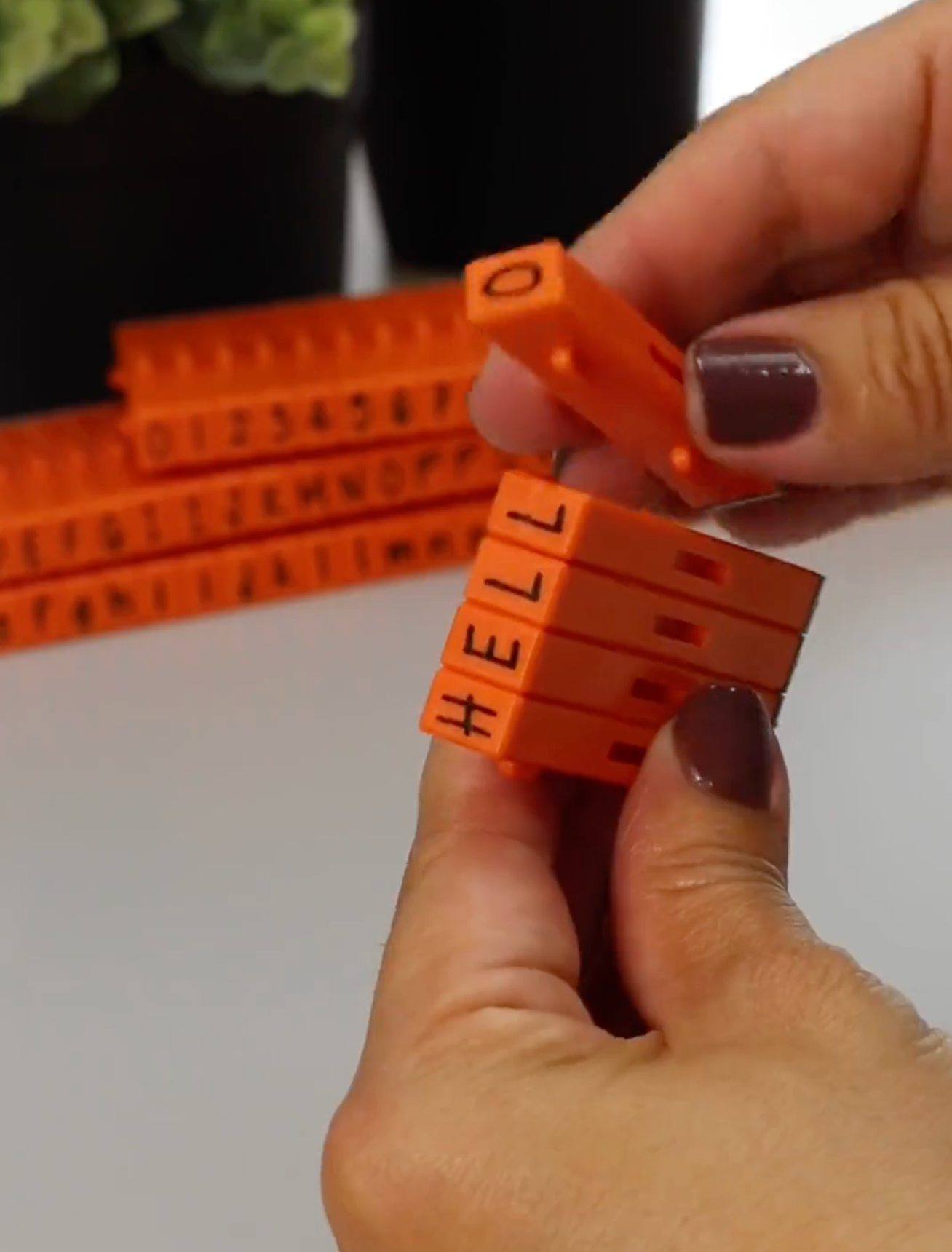 PEGZ 2.0 Alphabet Stamps Clickable Connectable Orange Crush Font 48 Uppercase, 2 Blanks, 50 Pc Medium Size