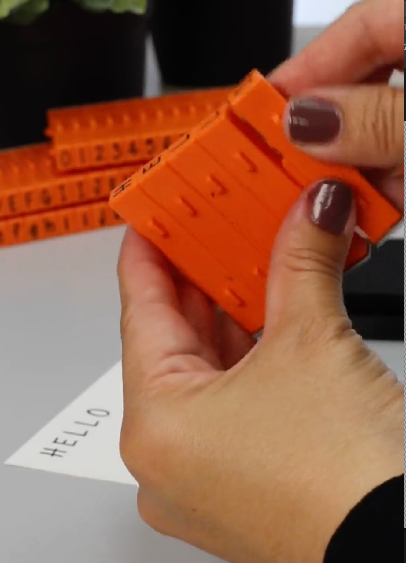 PEGZ 2.0 Alphabet Stamps Clickable Connectable Orange Crush Font 48 Uppercase, 2 Blanks, 50 Pc Medium Size