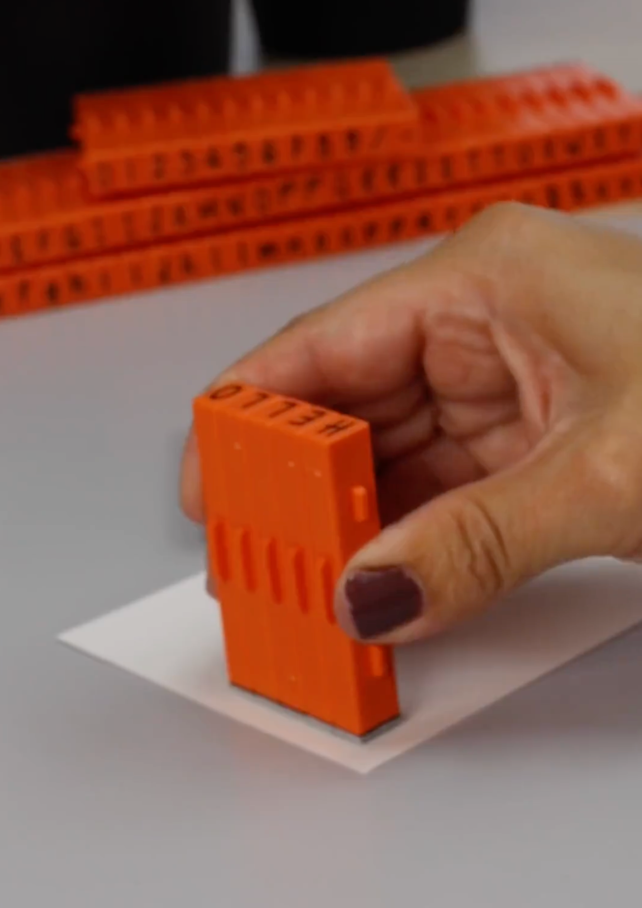 PEGZ 2.0 Alphabet Stamps Clickable Connectable Orange Crush Font 48 Uppercase, 2 Blanks, 50 Pc Medium Size