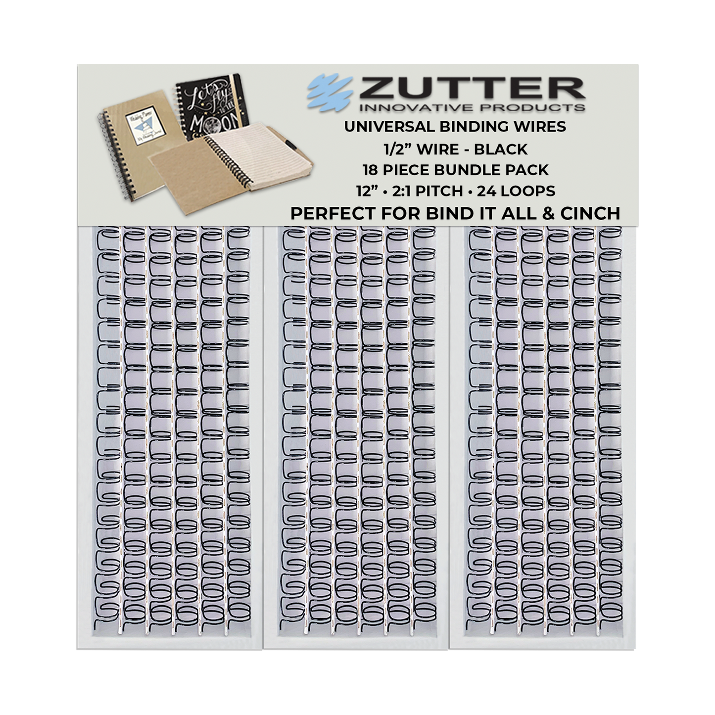 Zutter Black Owire 12" inch length with 24 loops (5 sizes available)